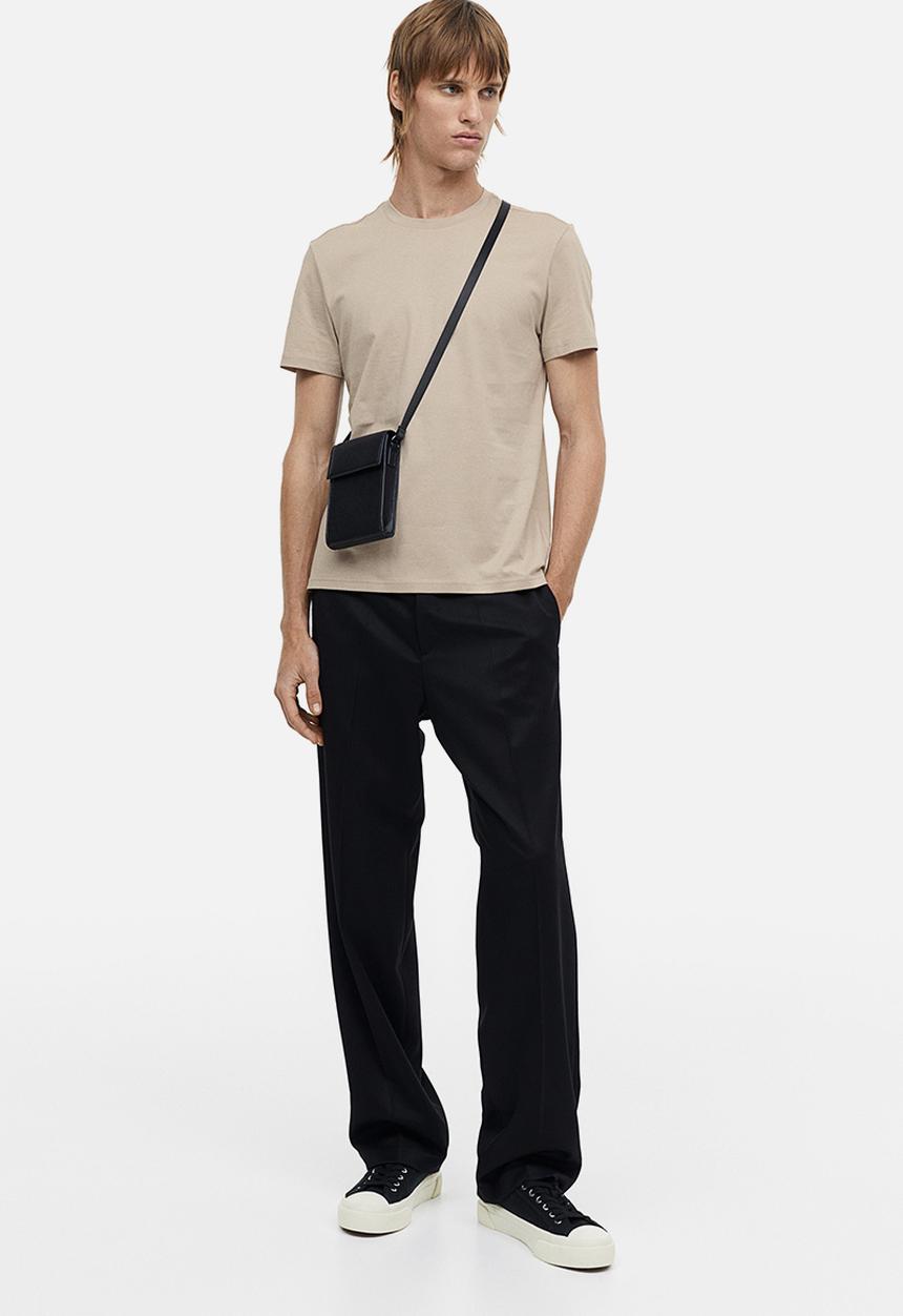 H&M - Slim fit pima cotton T-shirt - beige