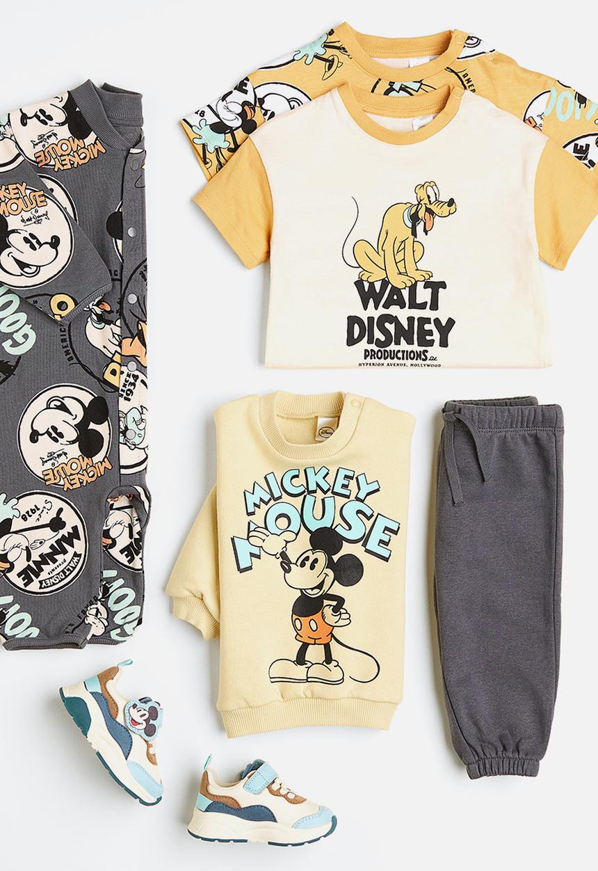 H&M - Appliquéd trainers - light blue mickey mouse