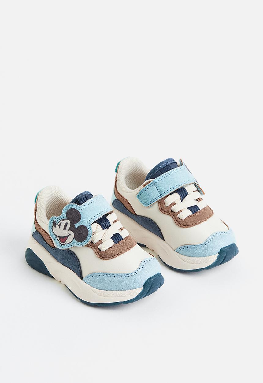 H&M - Appliquéd trainers - light blue mickey mouse