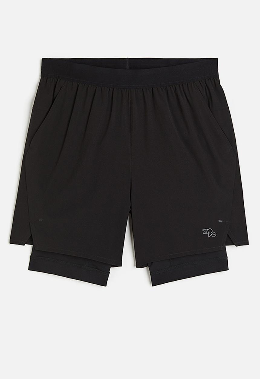 H&M - Drymove™ double-layered sports shorts - black