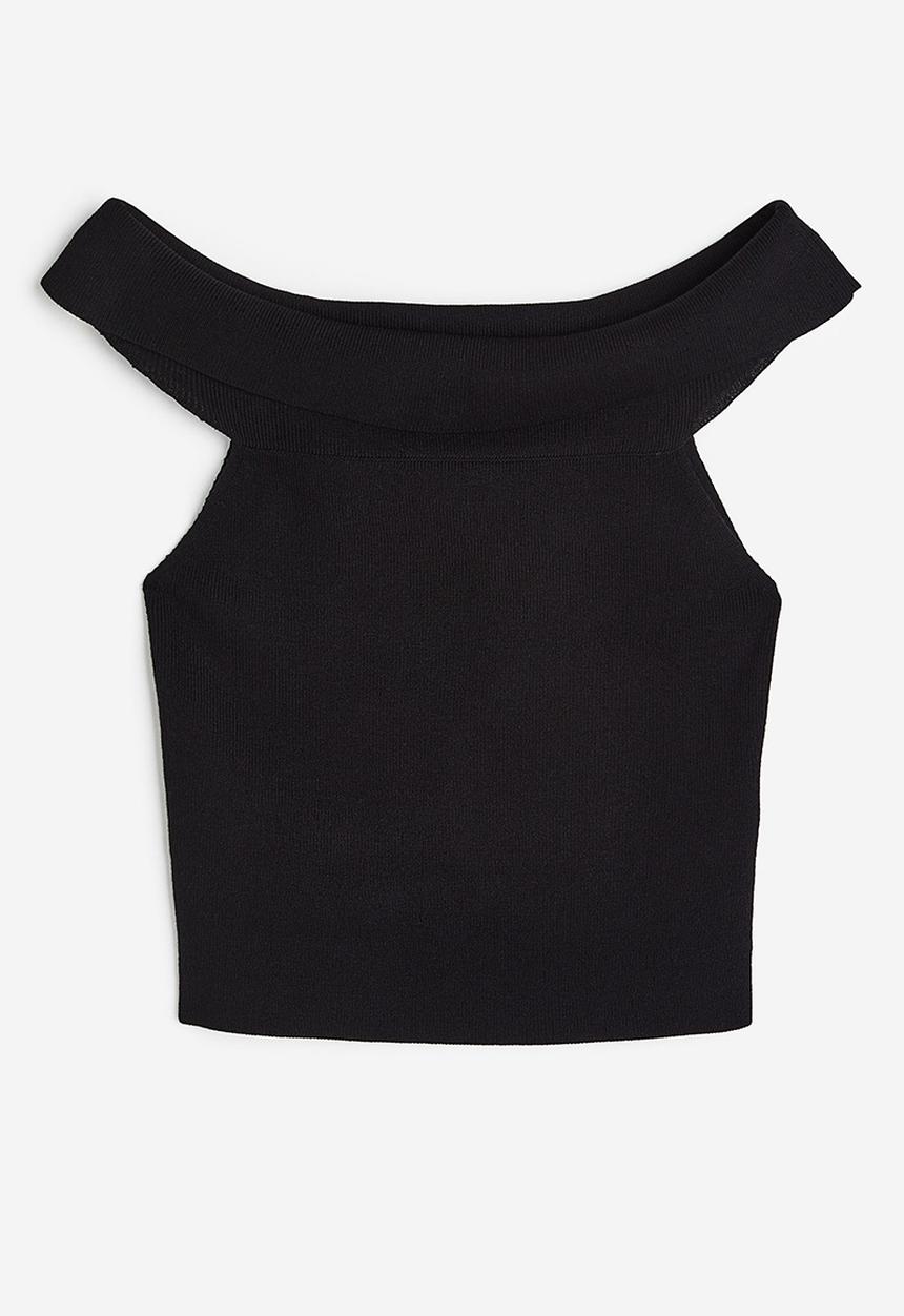 H&M - Sleeveless off the shoulder top - black