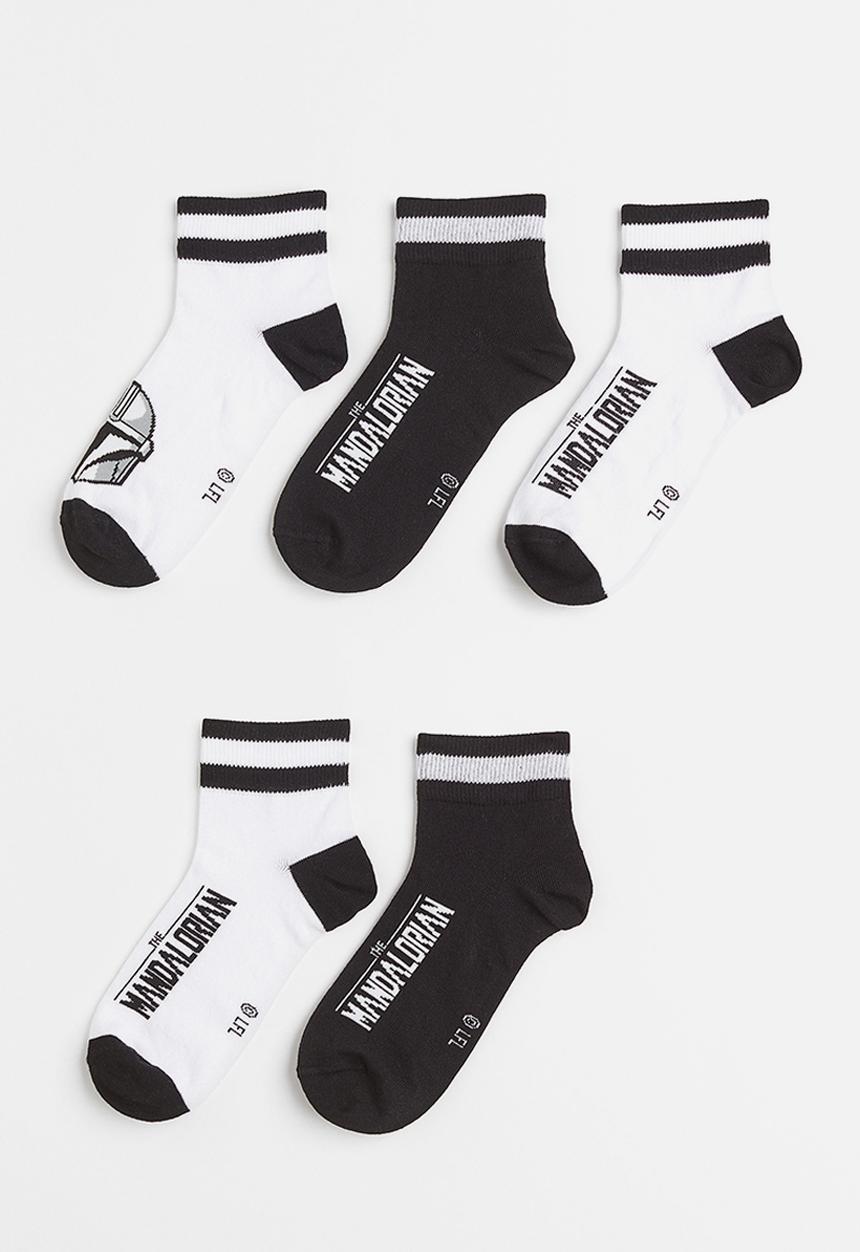 H&M - 5-Pack jacquard-knit socks - black & the mandalorian