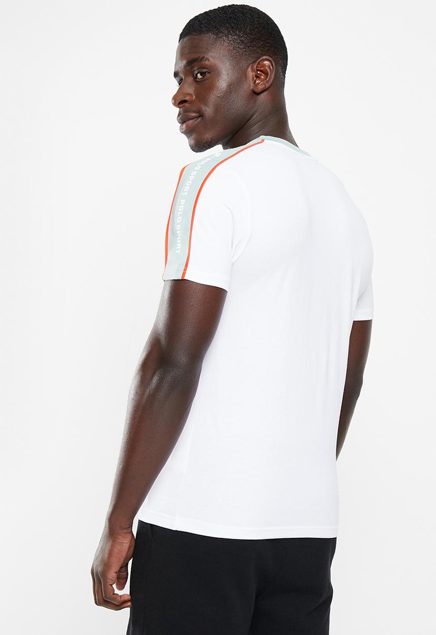 POLO - Men sport contrast tee - white