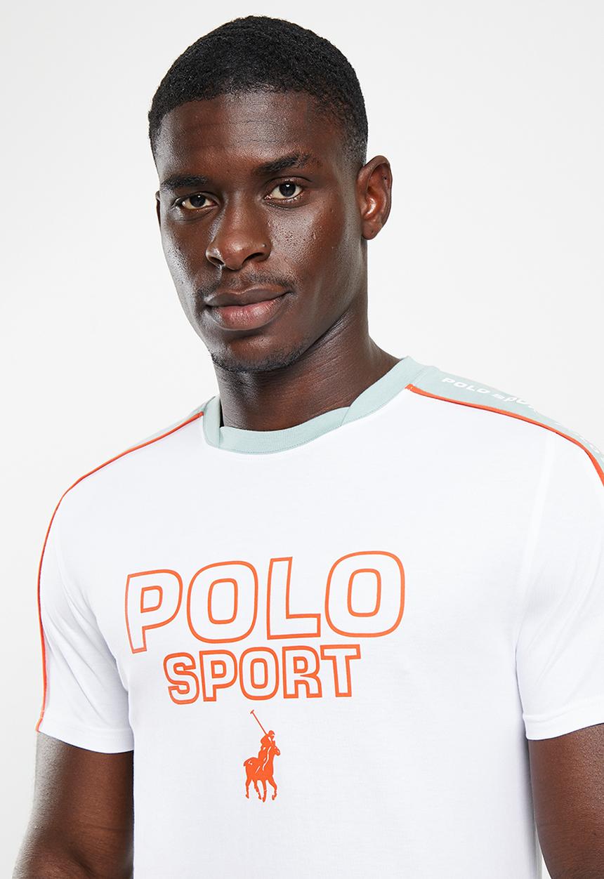 POLO - Men sport contrast tee - white