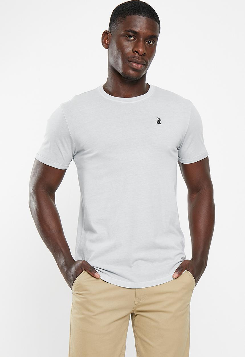 POLO - Mens pjc overdyed short sleeve tee - grey melange