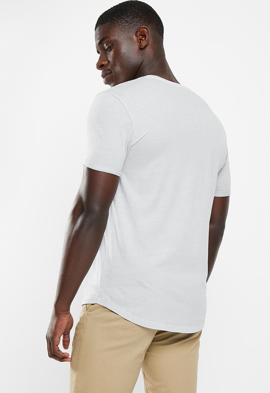 POLO - Mens pjc overdyed short sleeve tee - grey melange