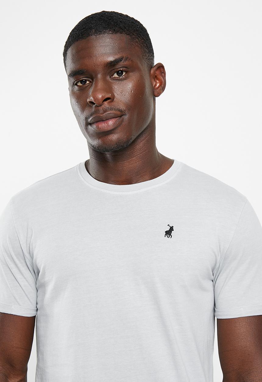 POLO - Mens pjc overdyed short sleeve tee - grey melange