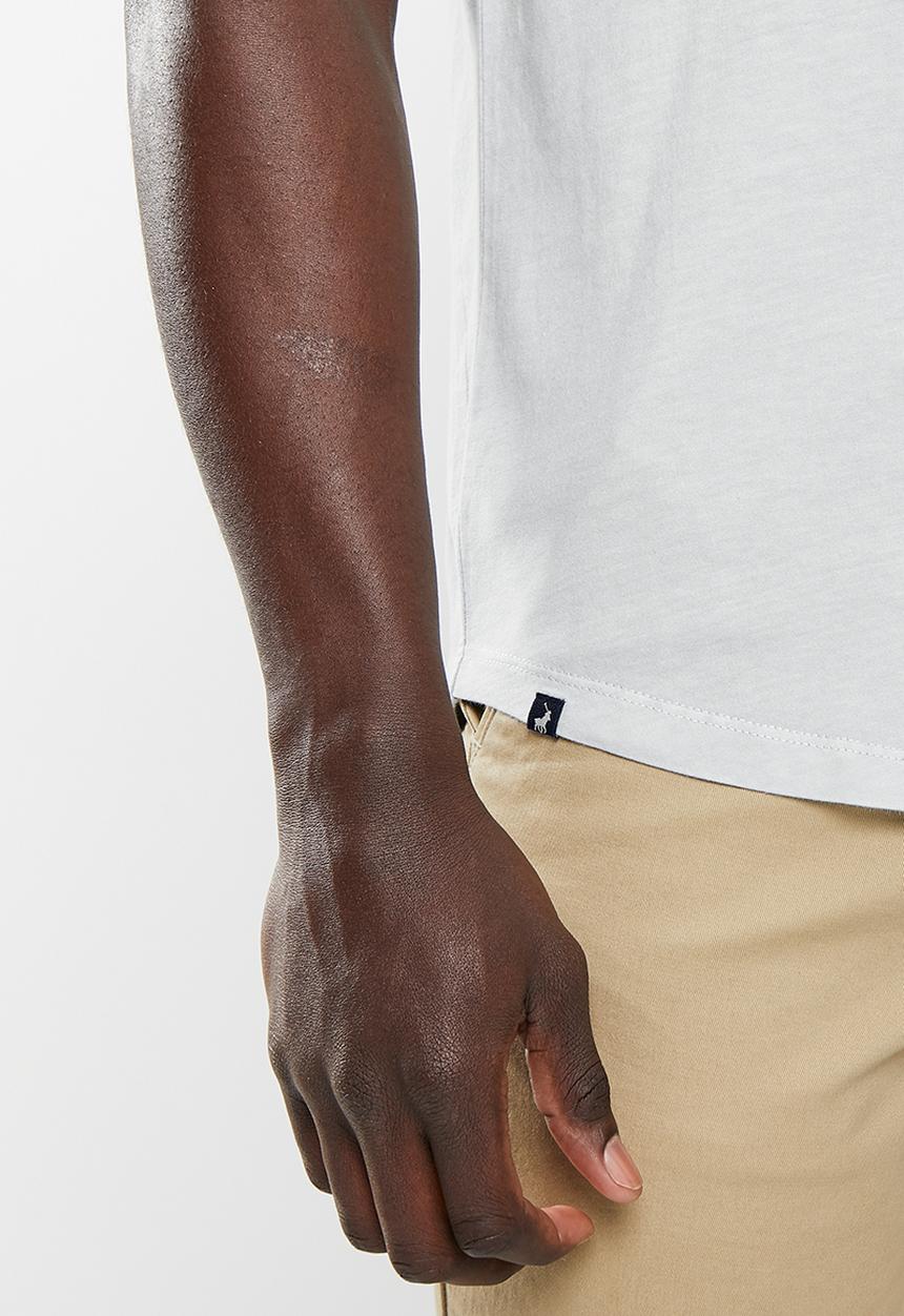 POLO - Mens pjc overdyed short sleeve tee - grey melange
