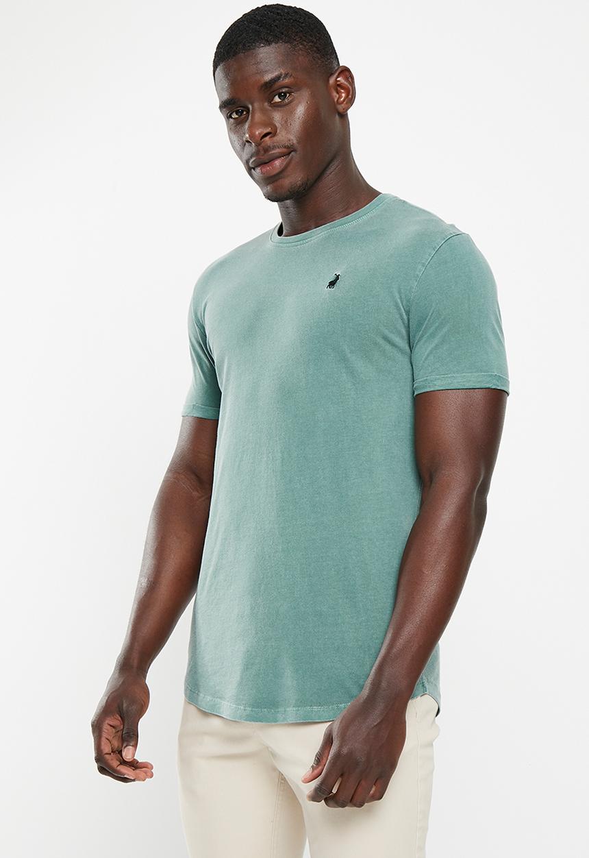 POLO - Mens pjc overdyed short sleeve tee - light blue