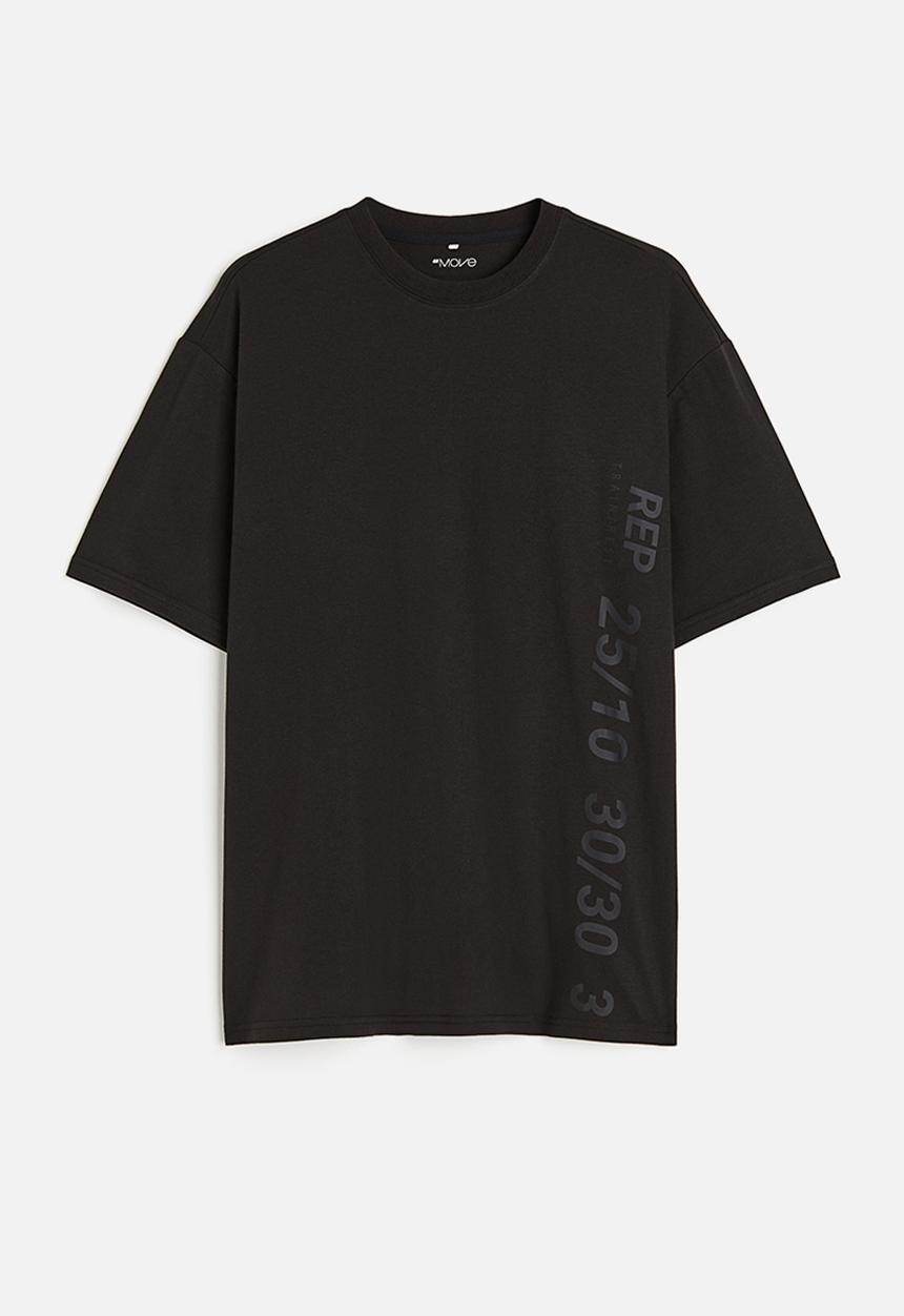 H&M - Drymove™ printed sports t-shirt - black