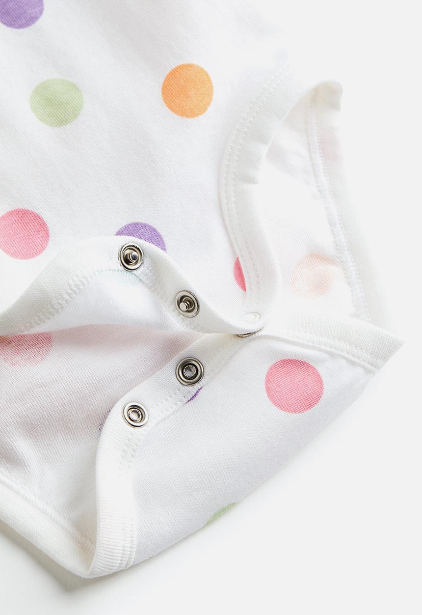 H&M - 2-Pack cotton bodysuits - white spotted 