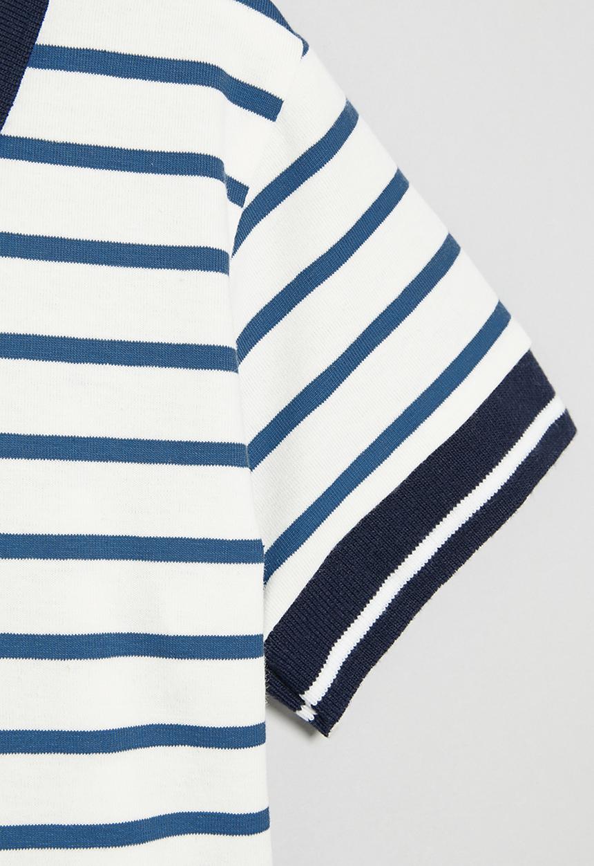 Pop Candy - Boys striped golf shirt - blue & white