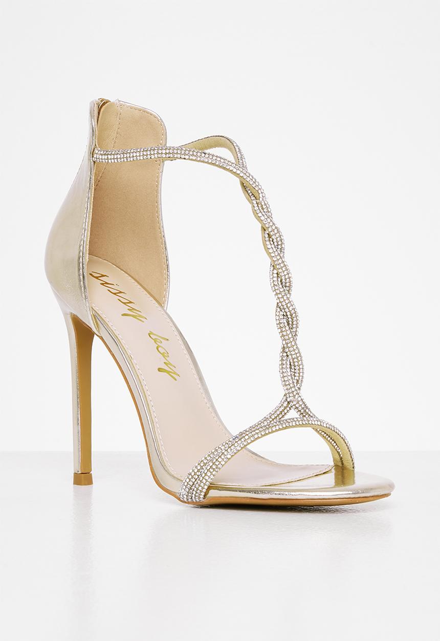 SISSY BOY - Incoming diamante stiletto - gold & silver