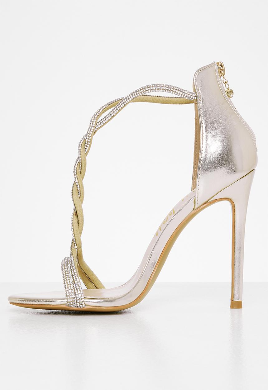 SISSY BOY - Incoming diamante stiletto - gold & silver