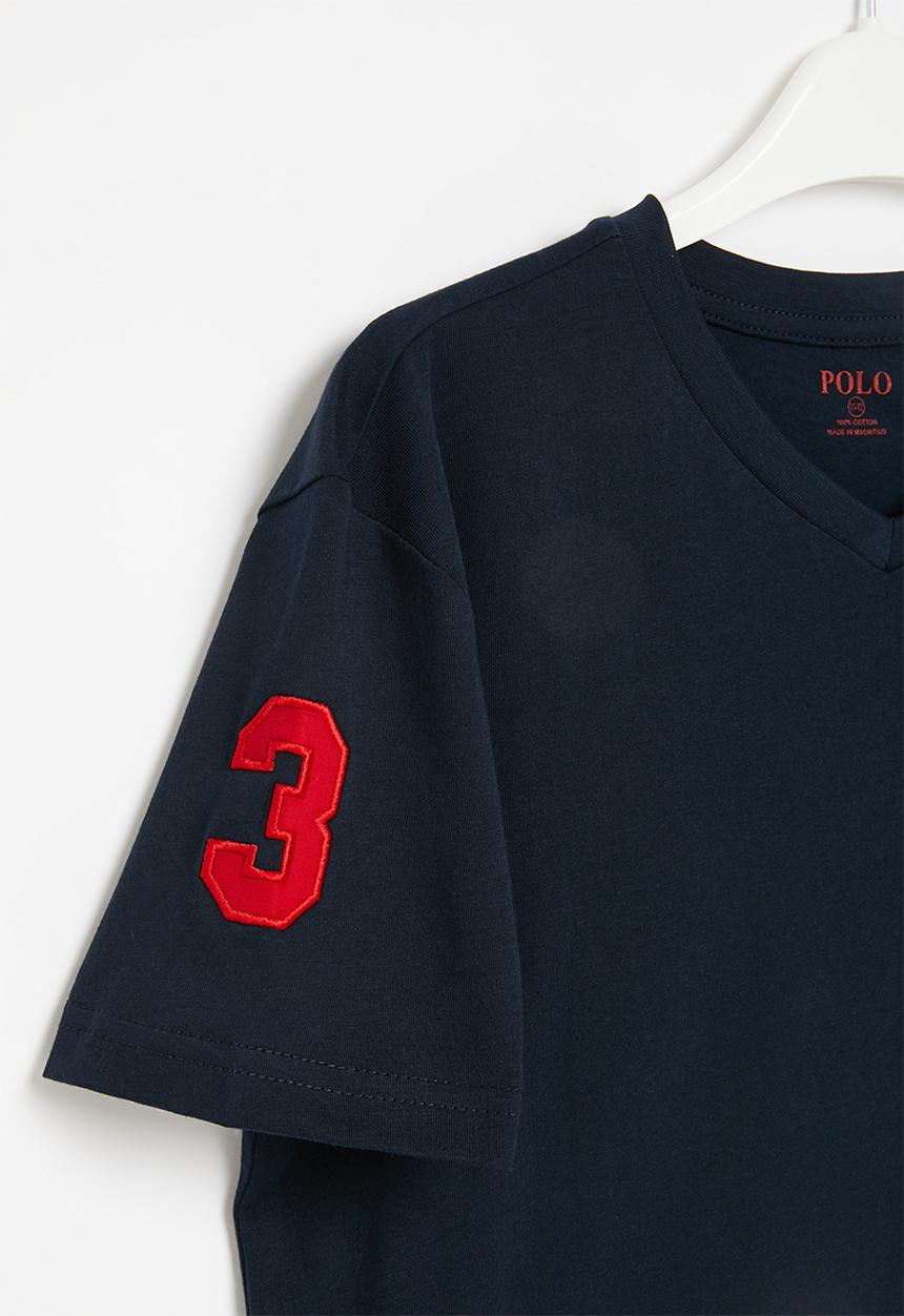 POLO - Boys james v neck tee - navy