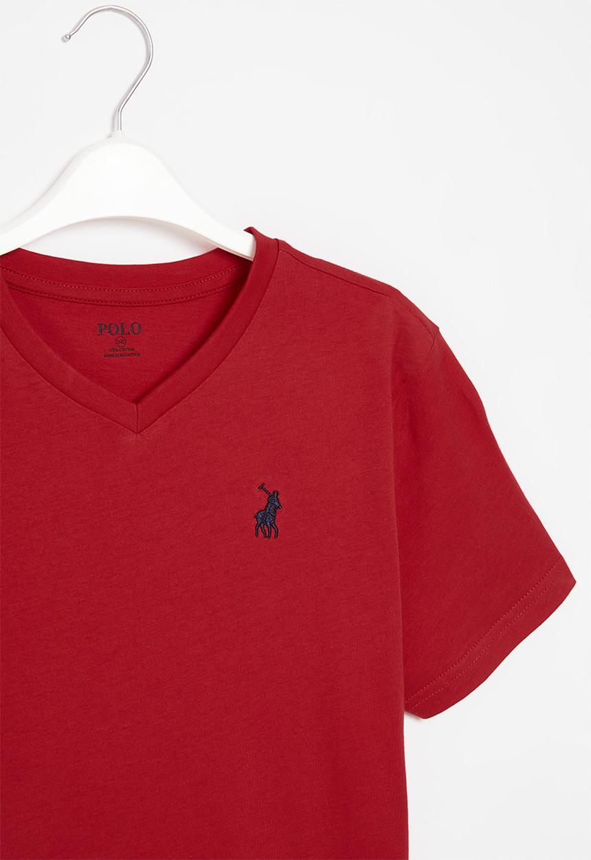 POLO - Boys james v neck tee - red