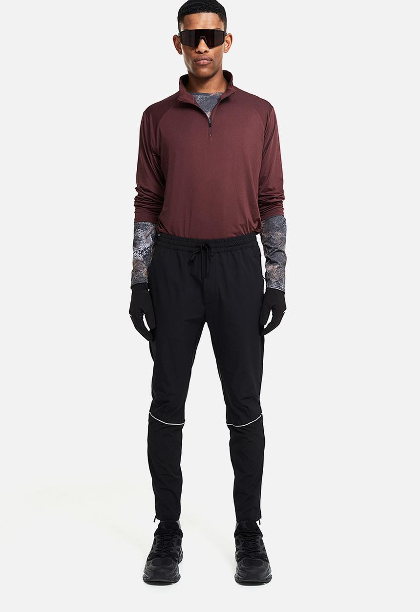 H&M - Drymove™ zip-top sports top - burgundy