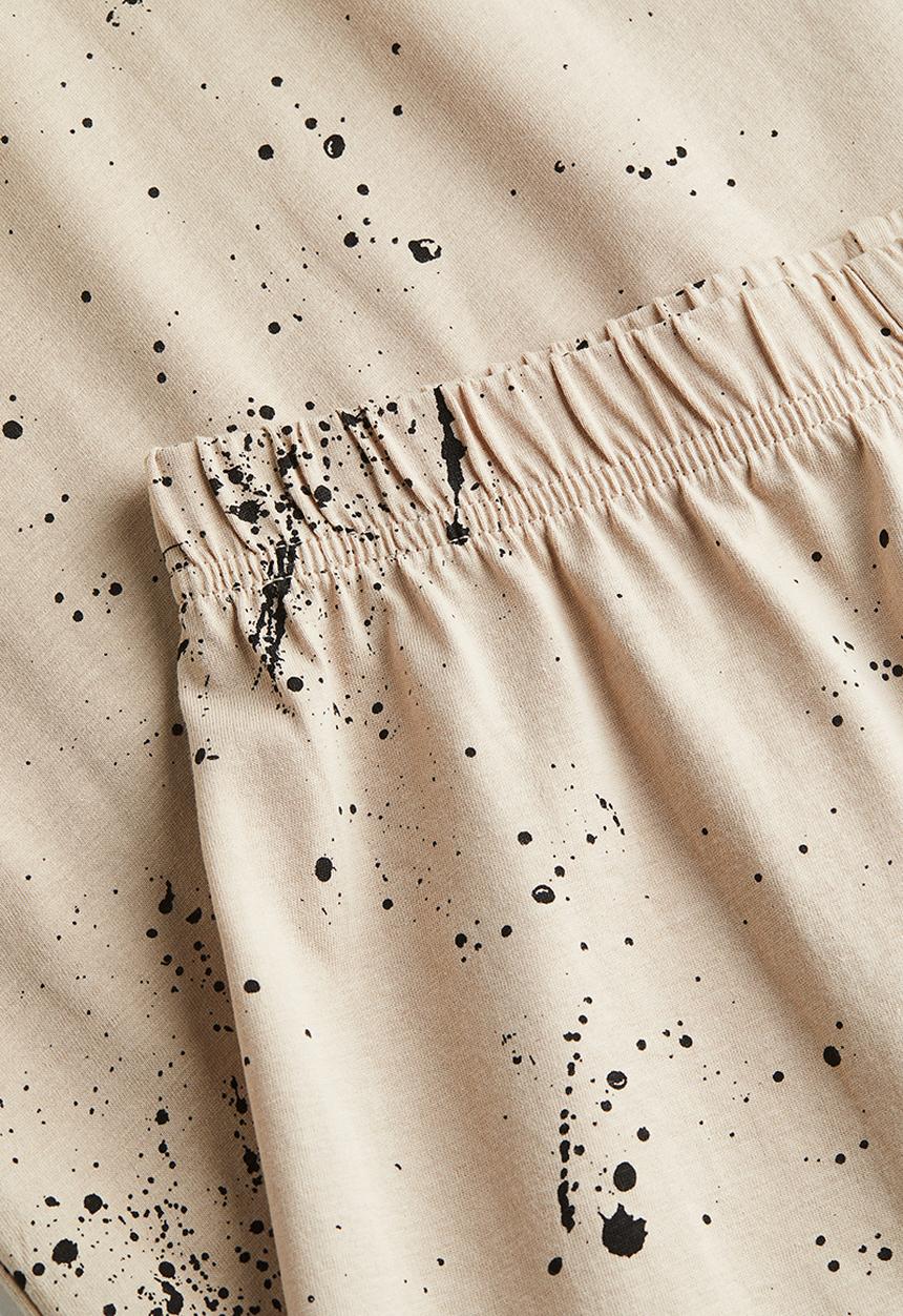 H&M - Cotton jersey pyjamas - light beige / splatter