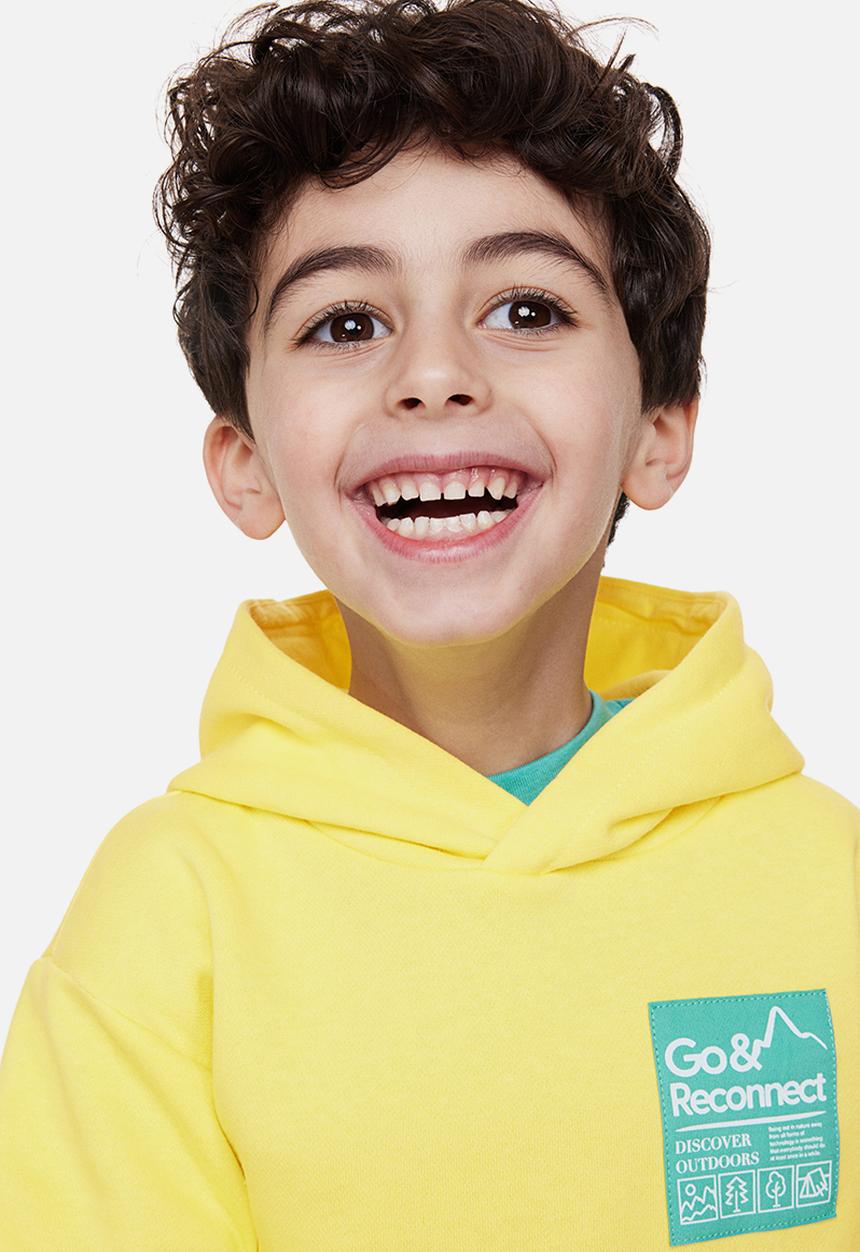 H&M - Printed hoodie - bright yellow 