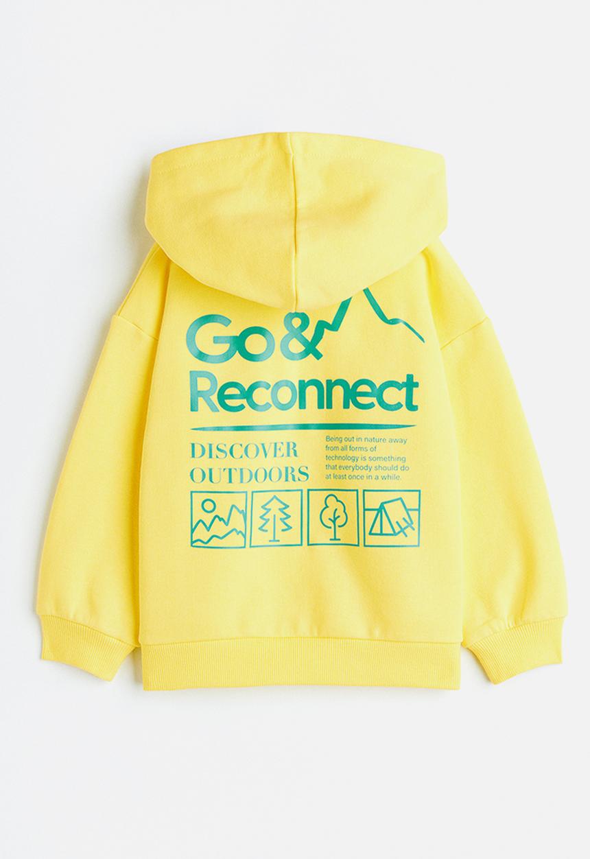 H&M - Printed hoodie - bright yellow 