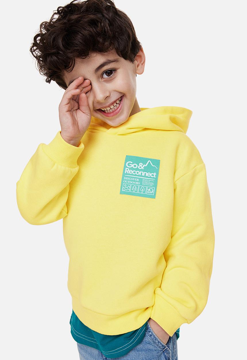 H&M - Printed hoodie - bright yellow 
