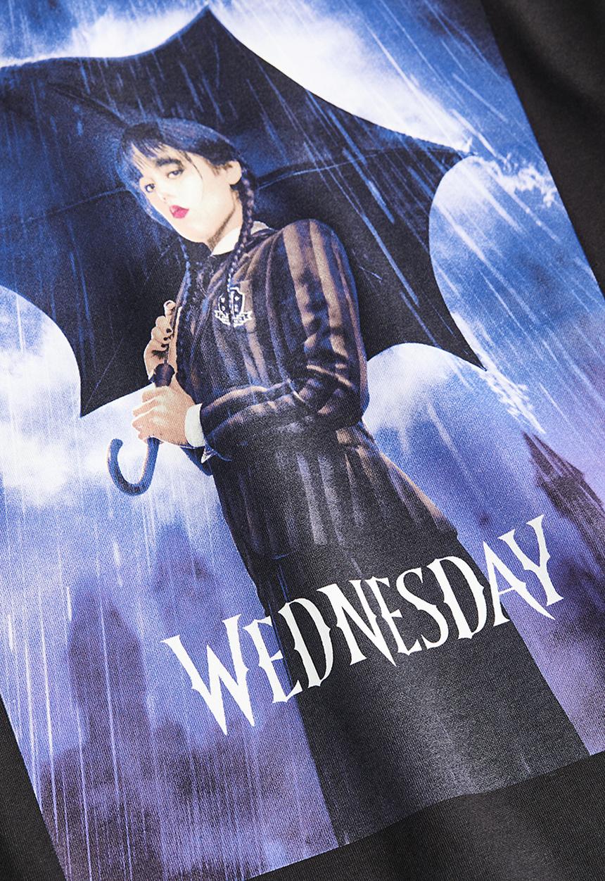 H&M - Printed cotton T-shirt - black wednesday 