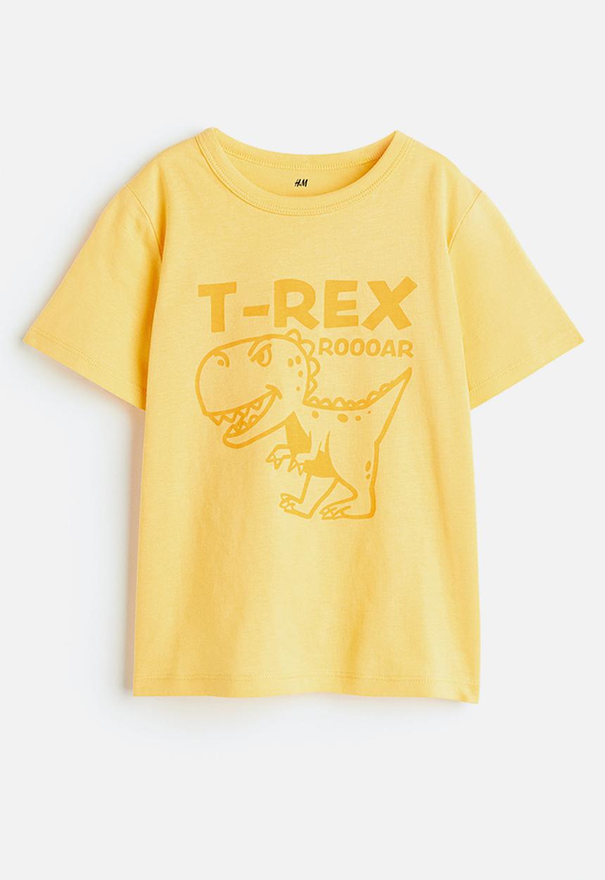 H&M - Printed cotton T-shirt - yellow t-rex