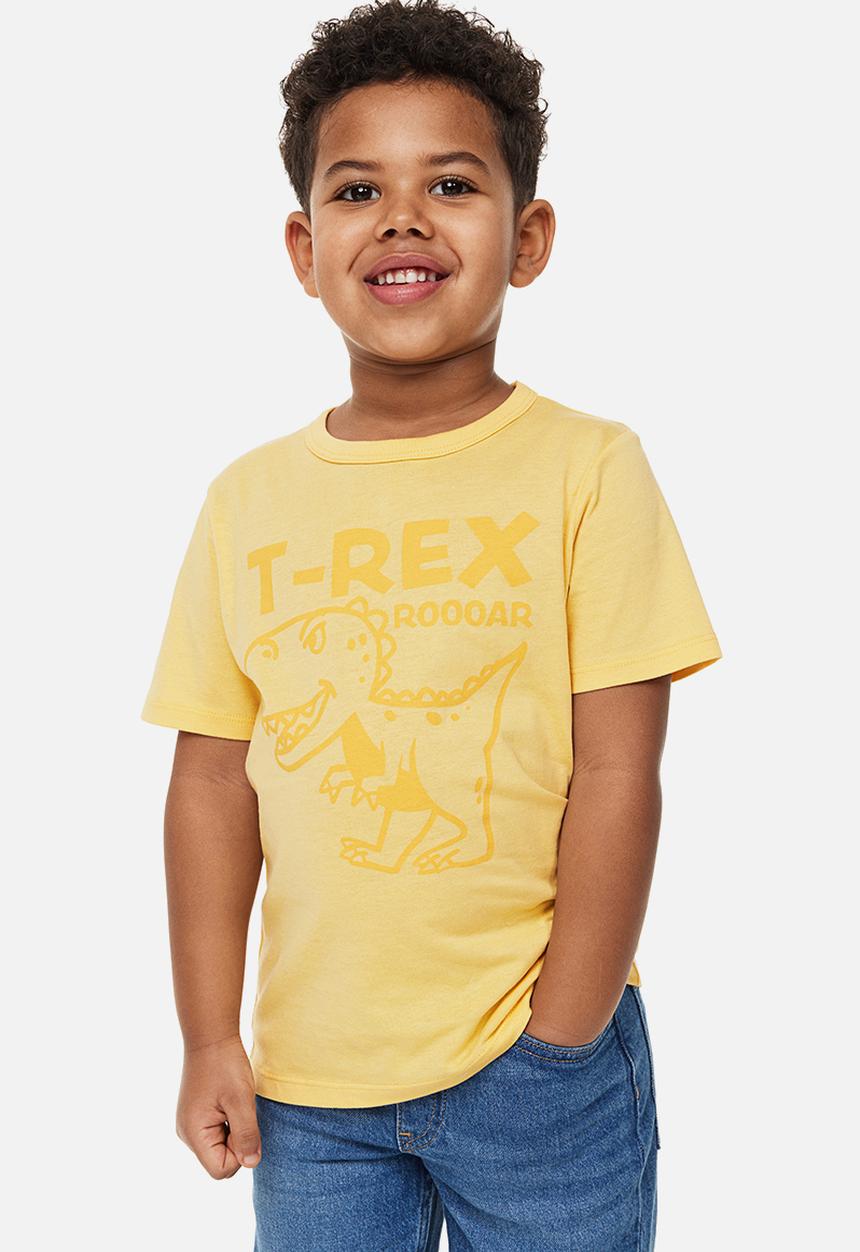 H&M - Printed cotton T-shirt - yellow t-rex
