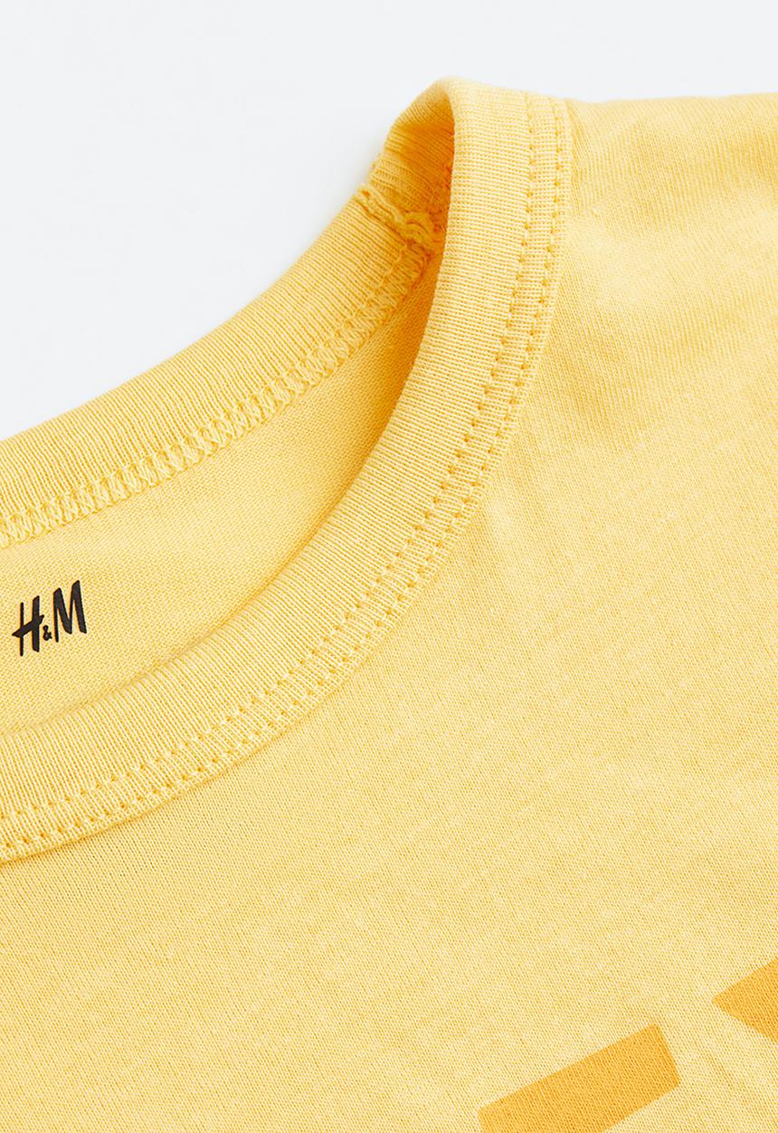 H&M - Printed cotton T-shirt - yellow t-rex