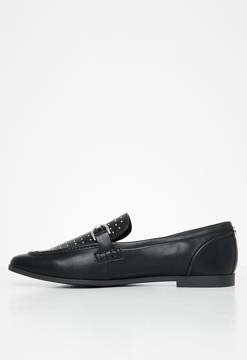 Steve Madden - Carrine-S leather loafer - black & silver 