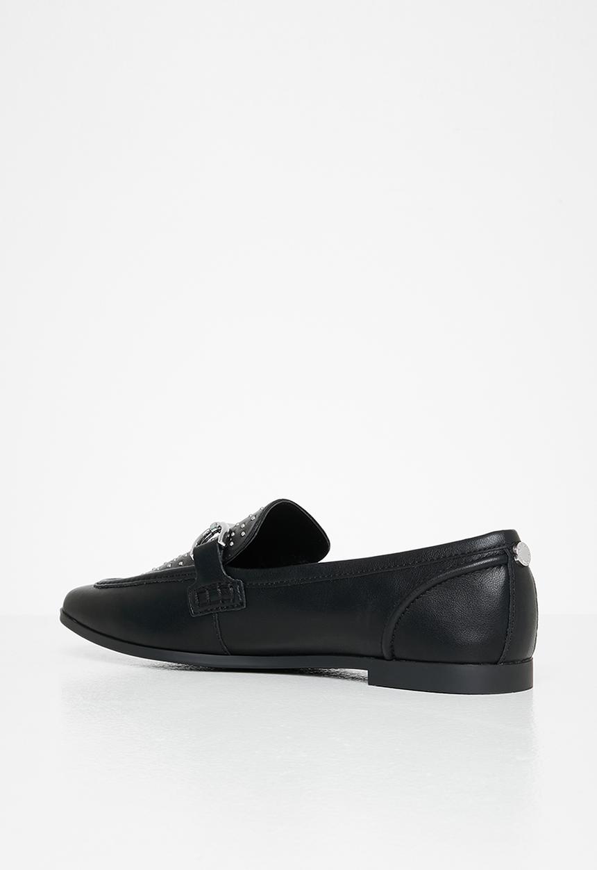 Steve Madden - Carrine-S leather loafer - black & silver 