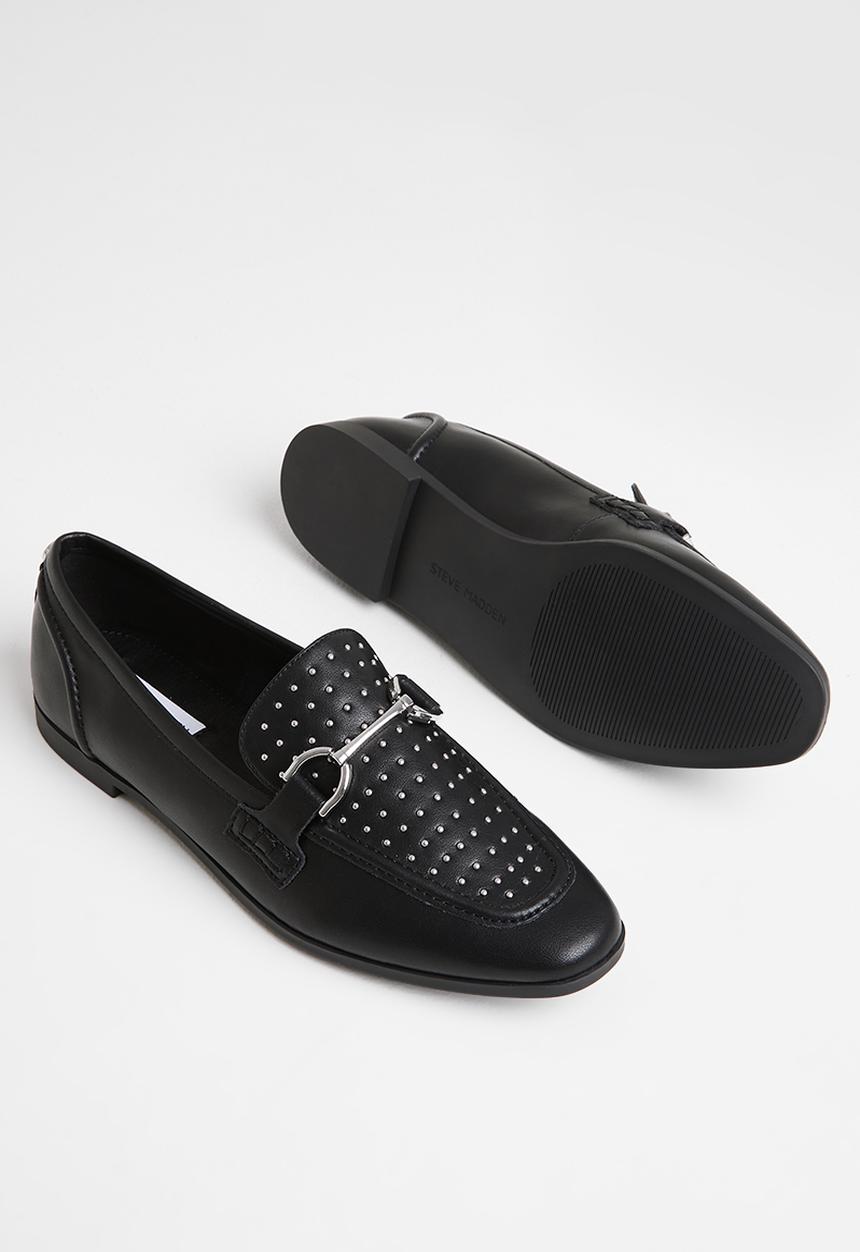 Steve Madden - Carrine-S leather loafer - black & silver 