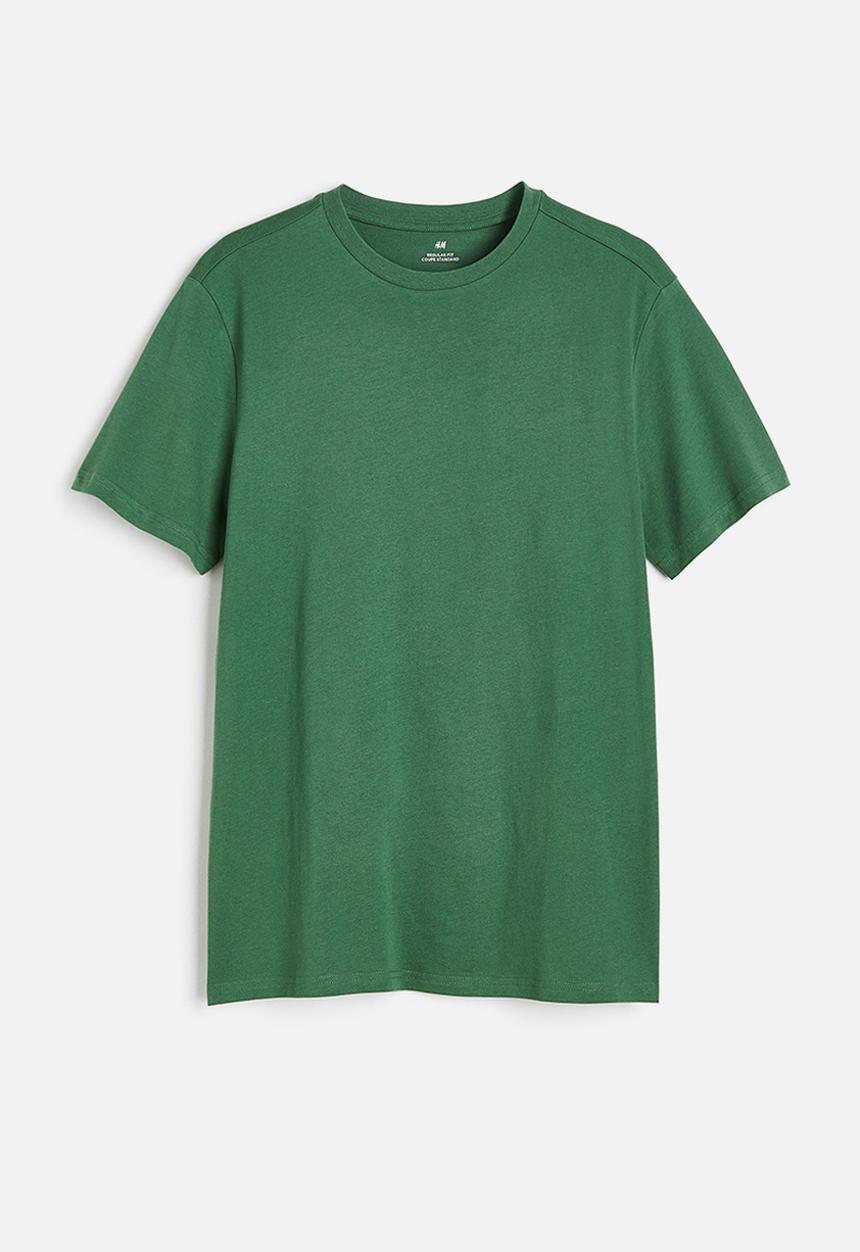 H&M - Regular fit round-neck T-shirt - green