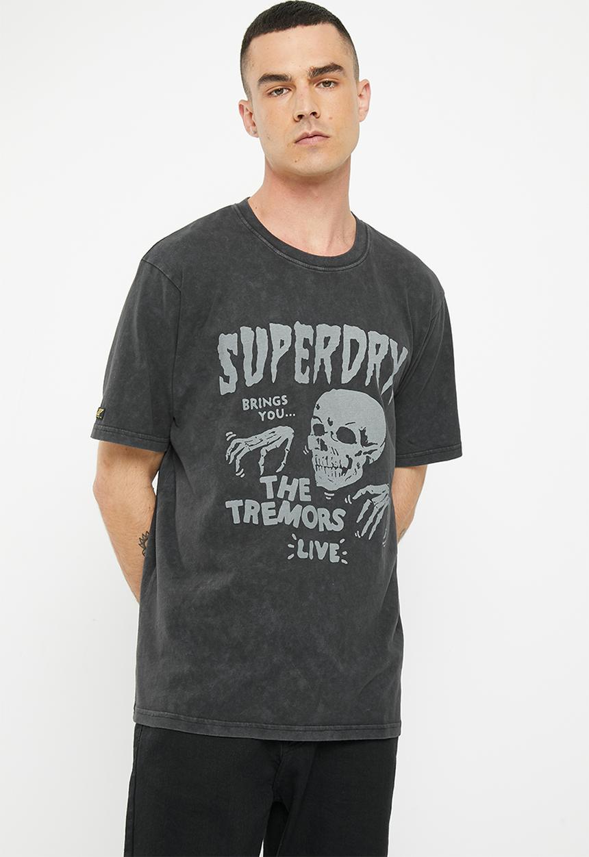Superdry. - Vintage lo-fi flyer tee - mid backstage black