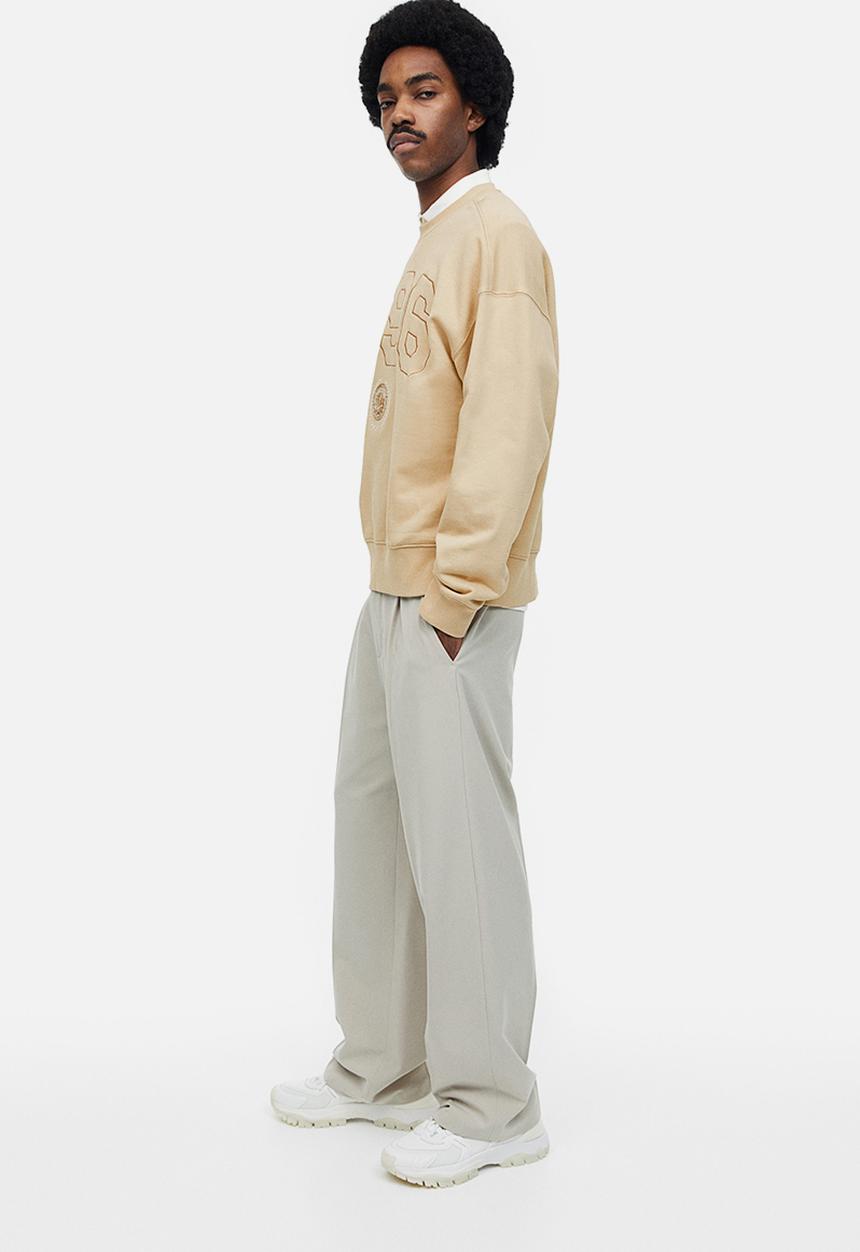 H&M - Relaxed fit printed sweatshirt - beige