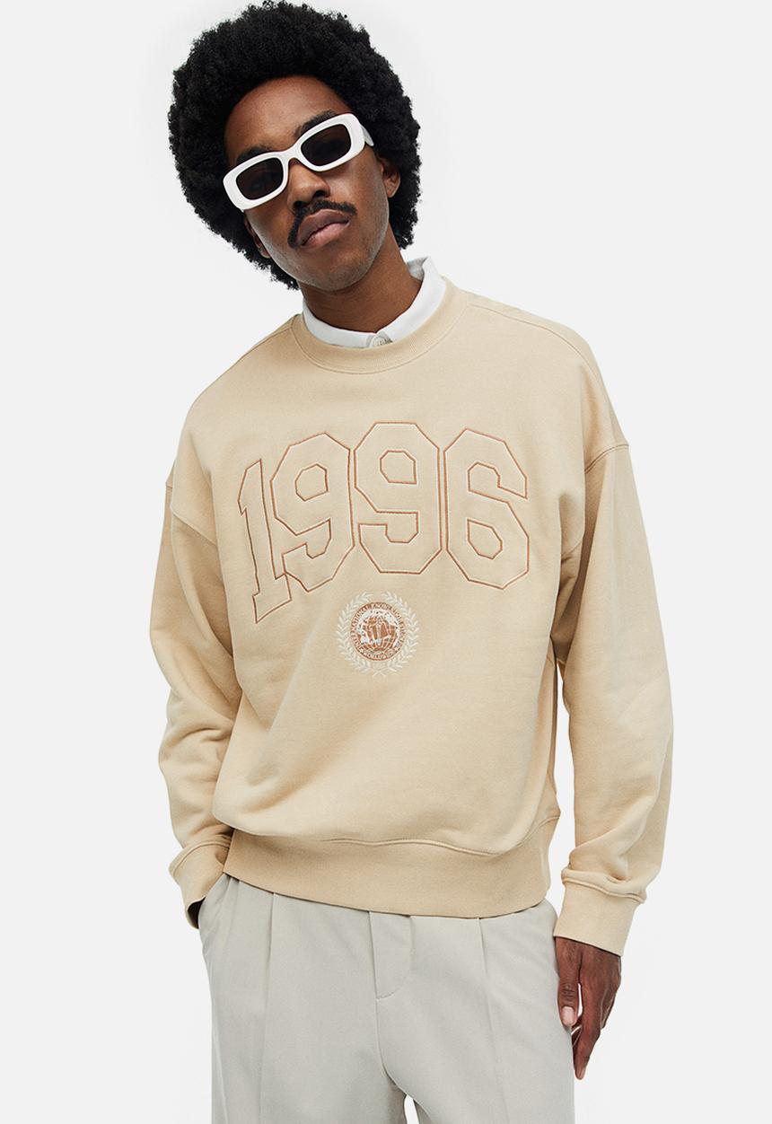 H&M - Relaxed fit printed sweatshirt - beige