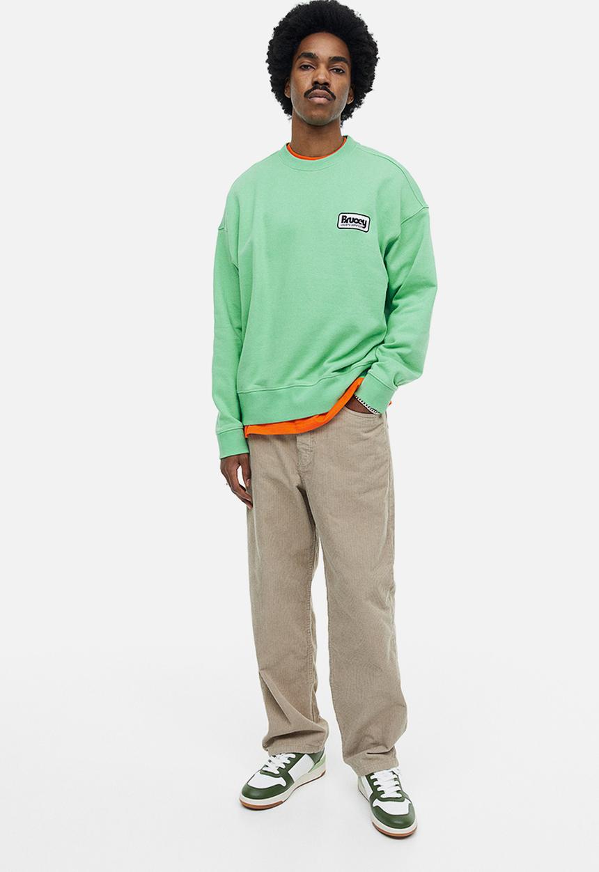 H&M - Relaxed fit printed sweatshirt - light green
