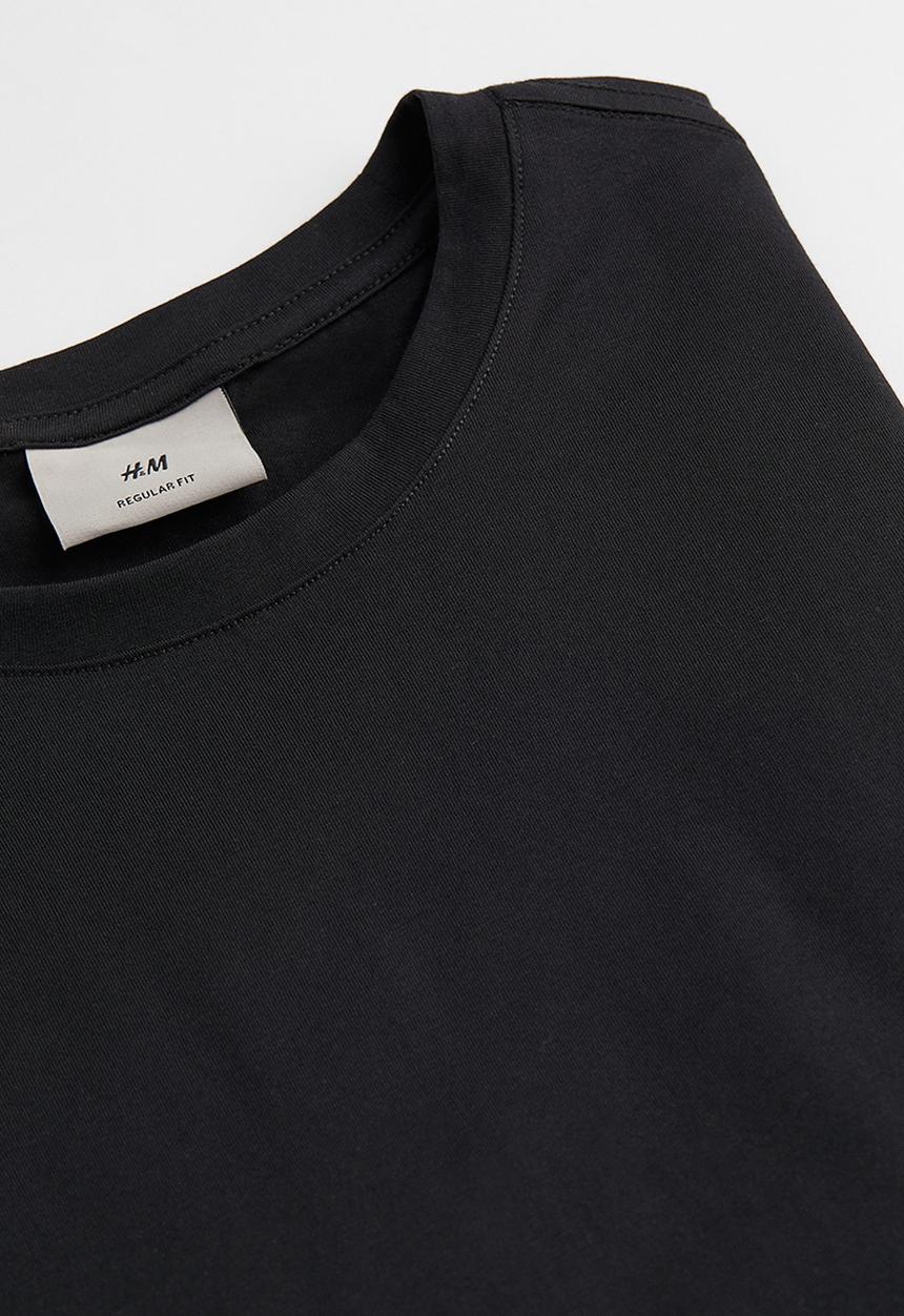 H&M - Regular fit pima cotton T-shirt - black