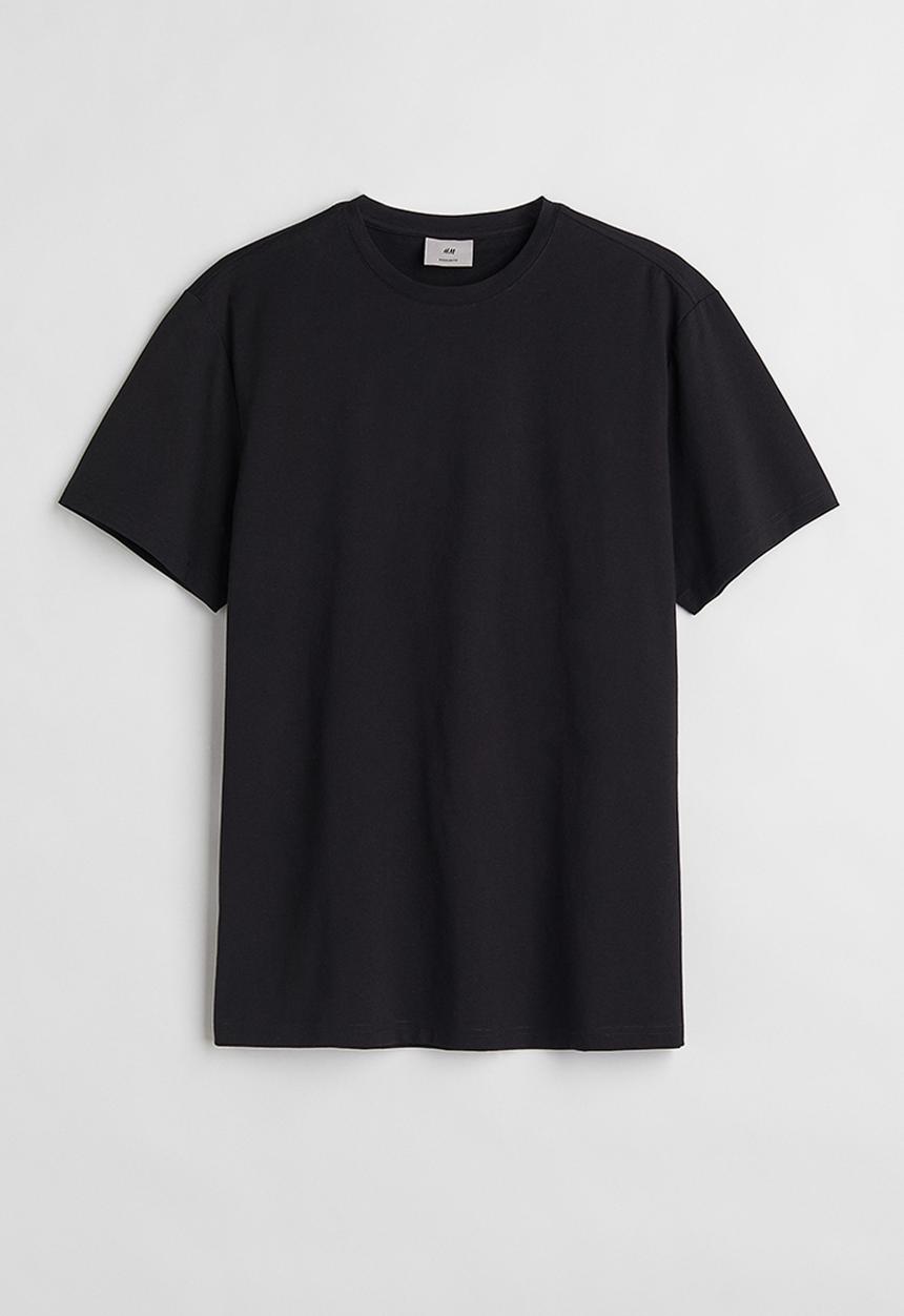 H&M - Regular fit pima cotton T-shirt - black