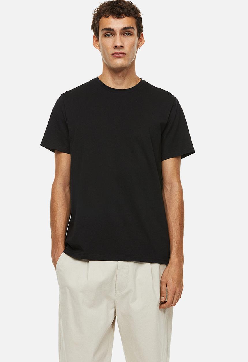H&M - Regular fit pima cotton T-shirt - black