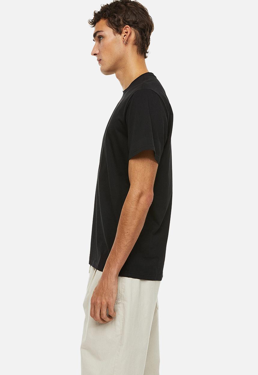 H&M - Regular fit pima cotton T-shirt - black