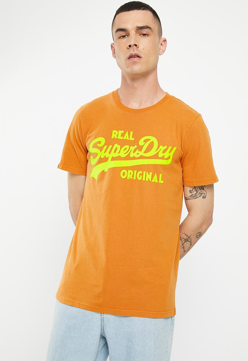 Superdry. - Vintage vl neon tee - sudan brown