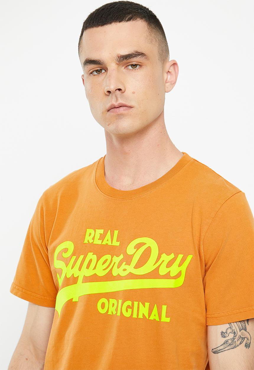 Superdry. - Vintage vl neon tee - sudan brown