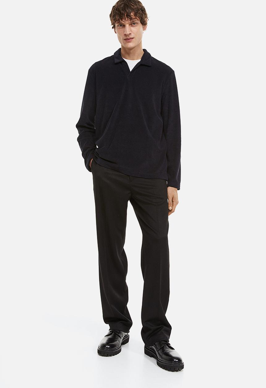 H&M - Regular fit terry polo shirt - navy blue