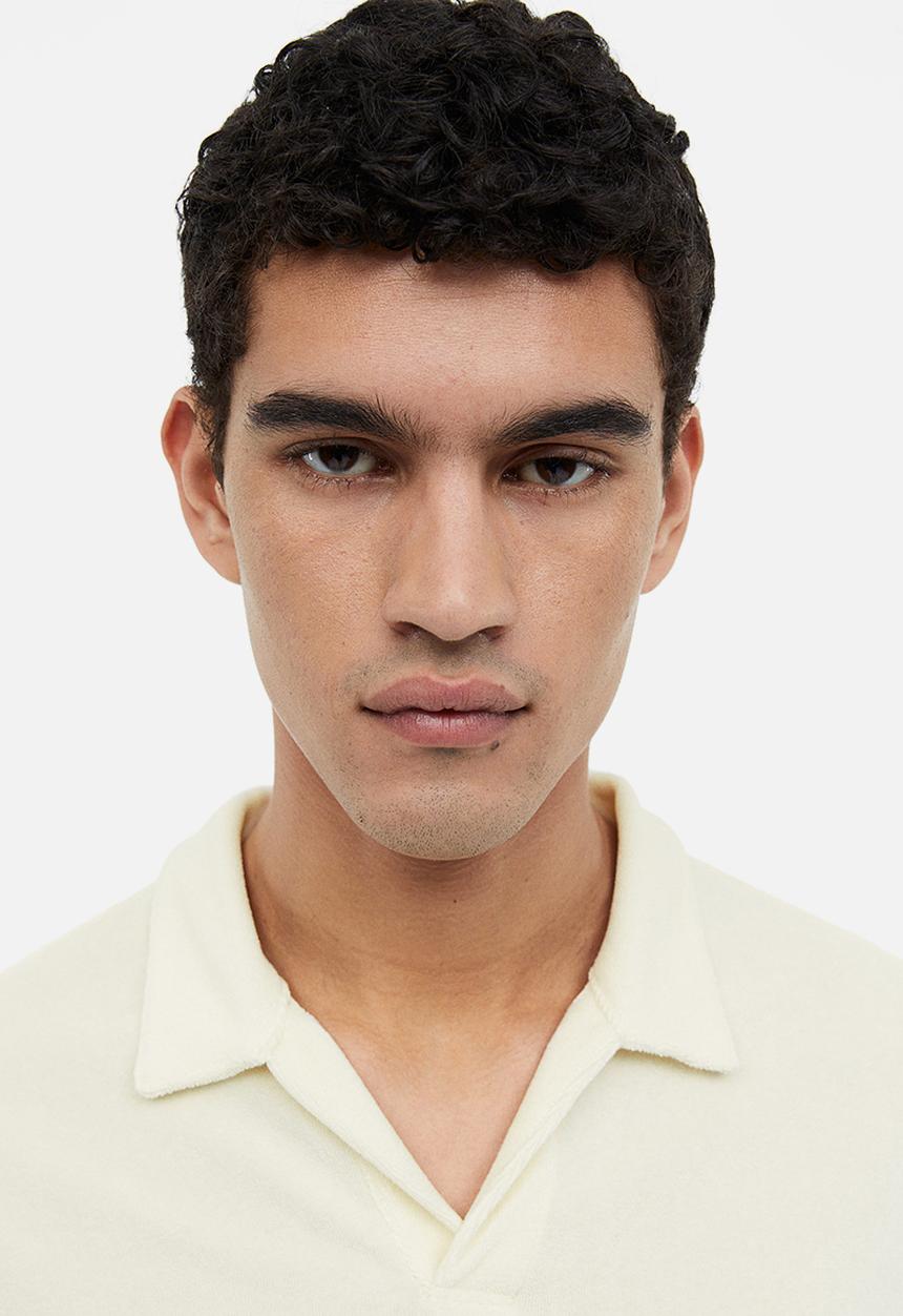 H&M - Regular fit terry polo shirt - cream