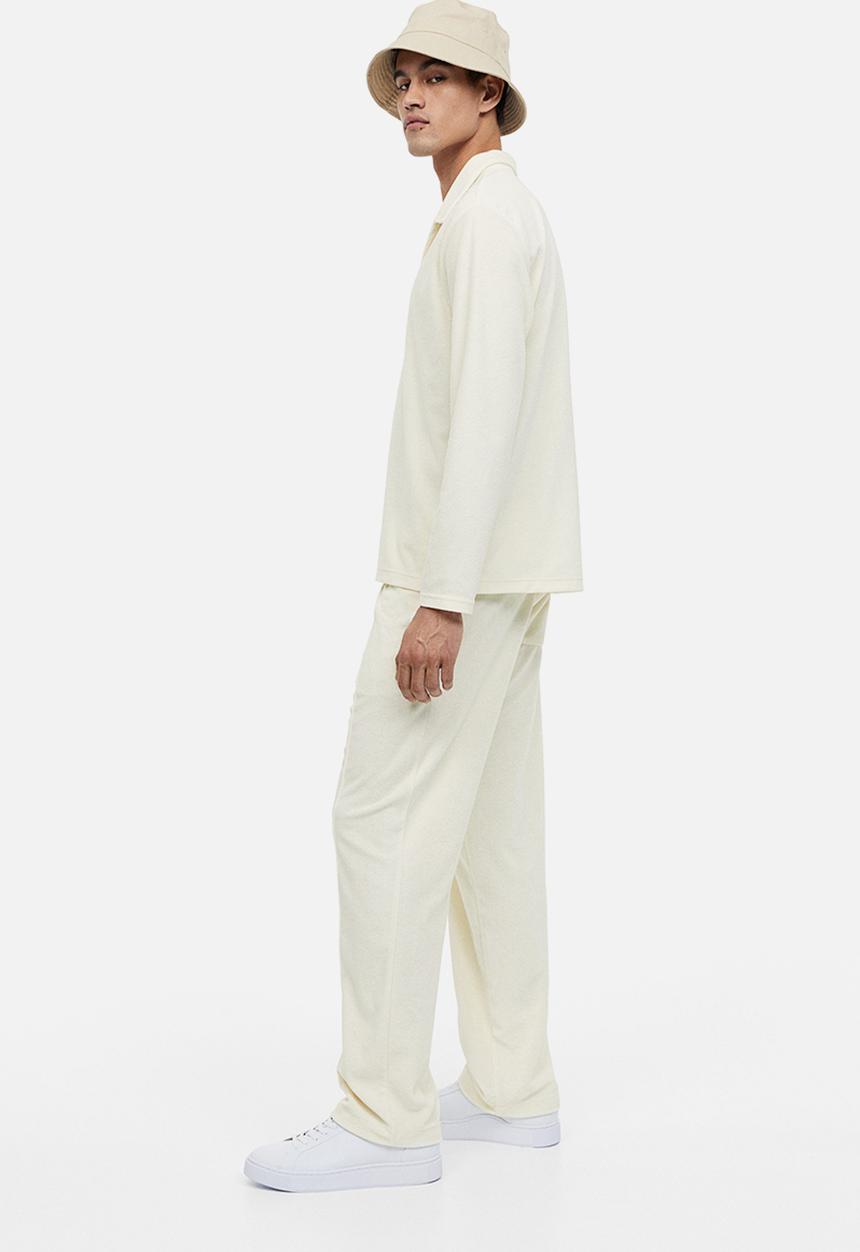 H&M - Regular fit terry polo shirt - cream