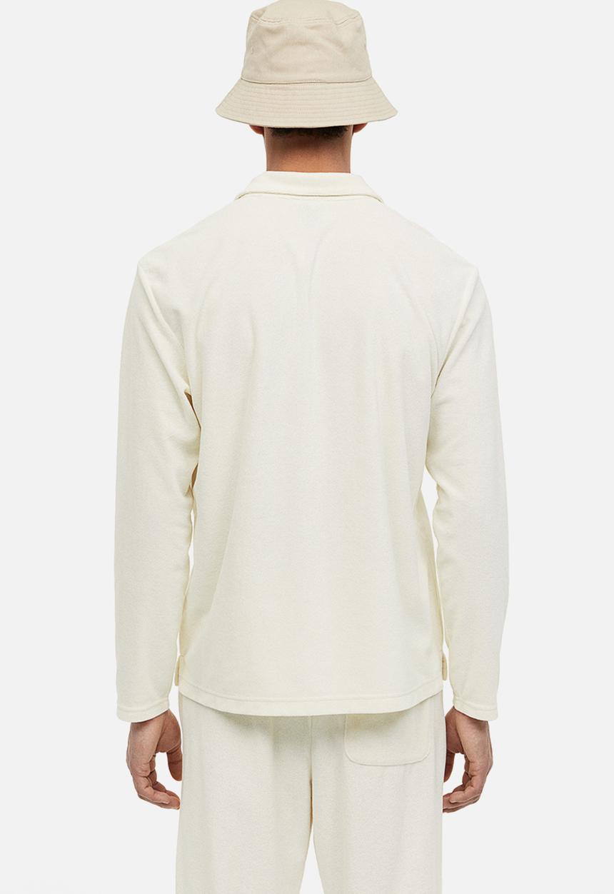 H&M - Regular fit terry polo shirt - cream