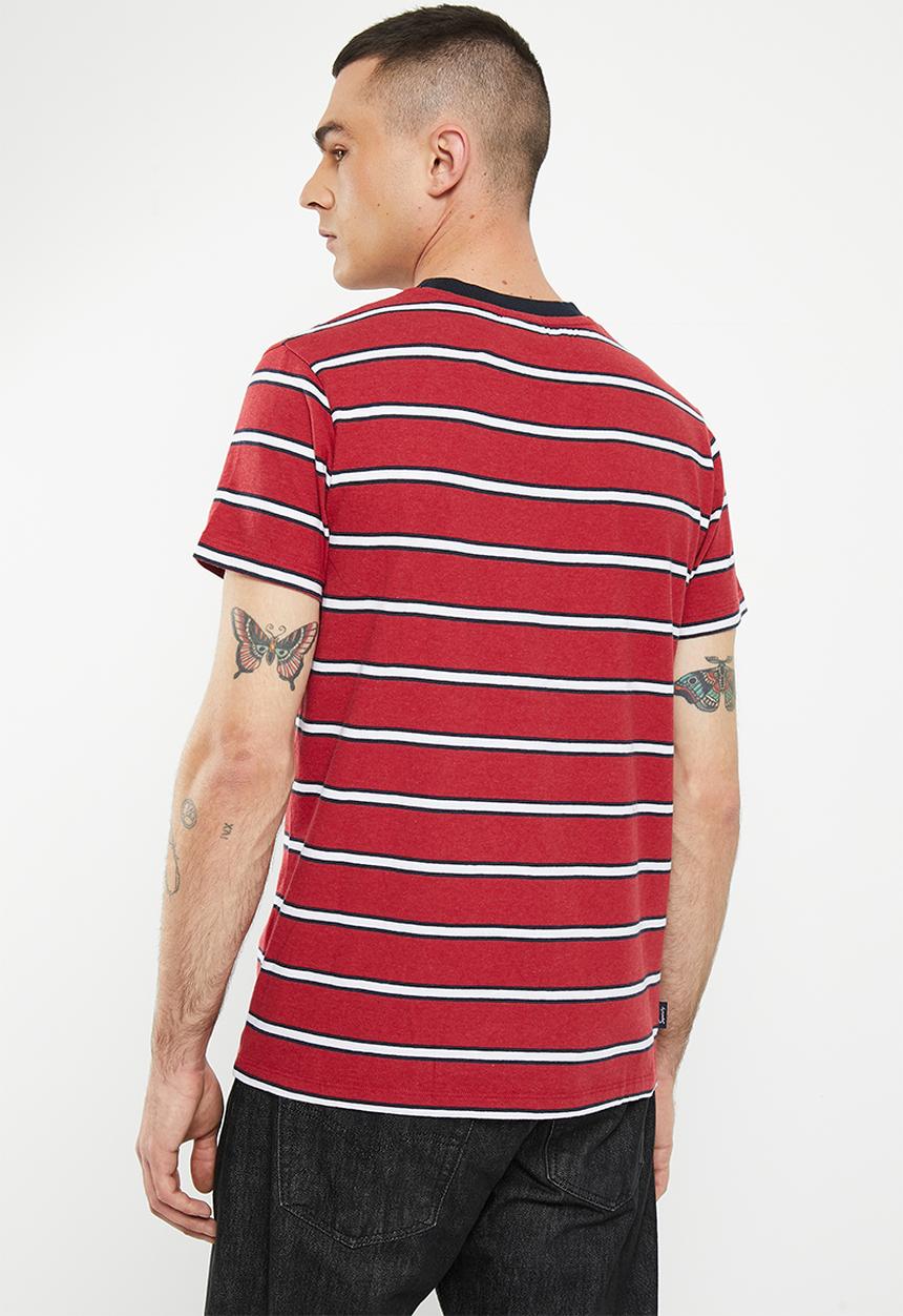 Superdry. - Vintage stripe tee - hike red marl stripe