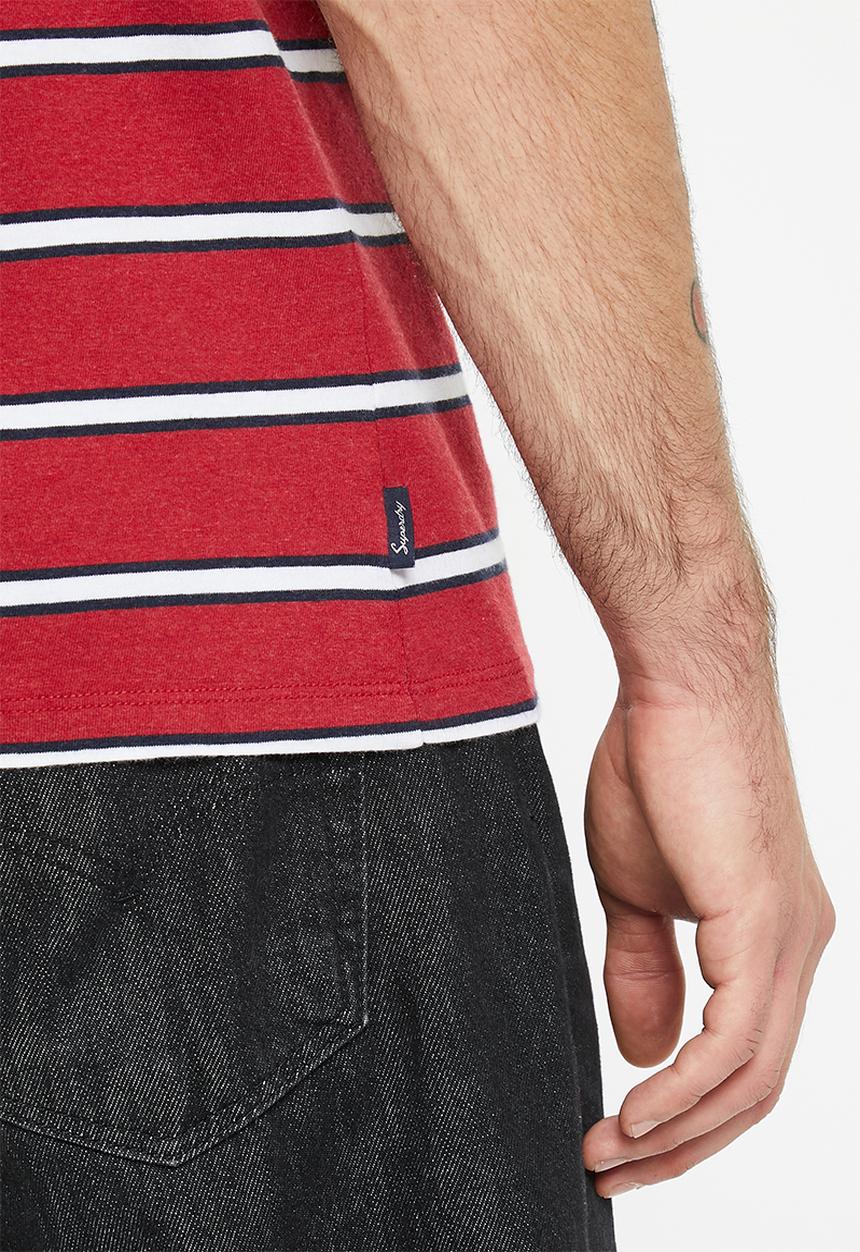 Superdry. - Vintage stripe tee - hike red marl stripe