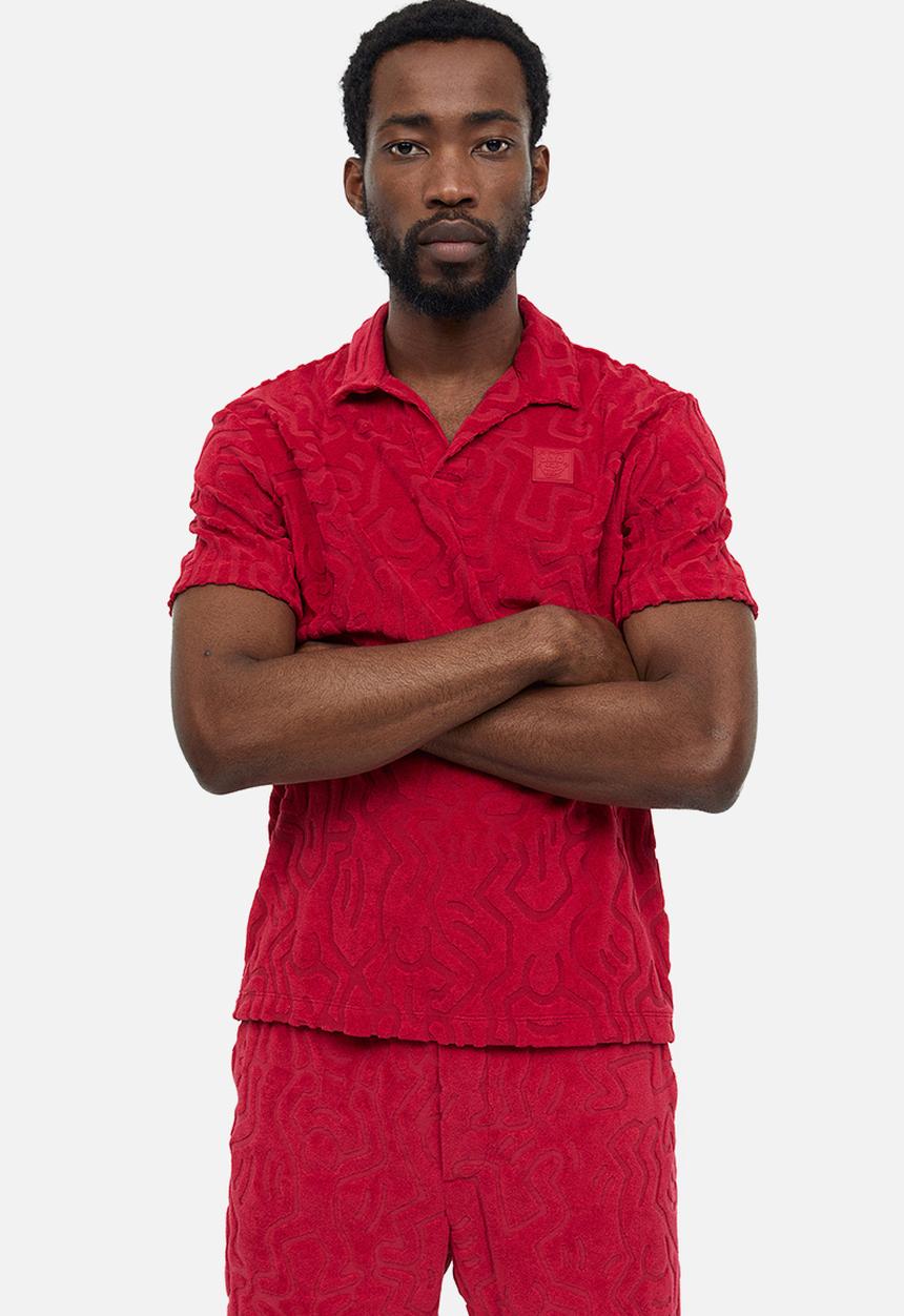 H&M - Regular fit terry polo shirt - red